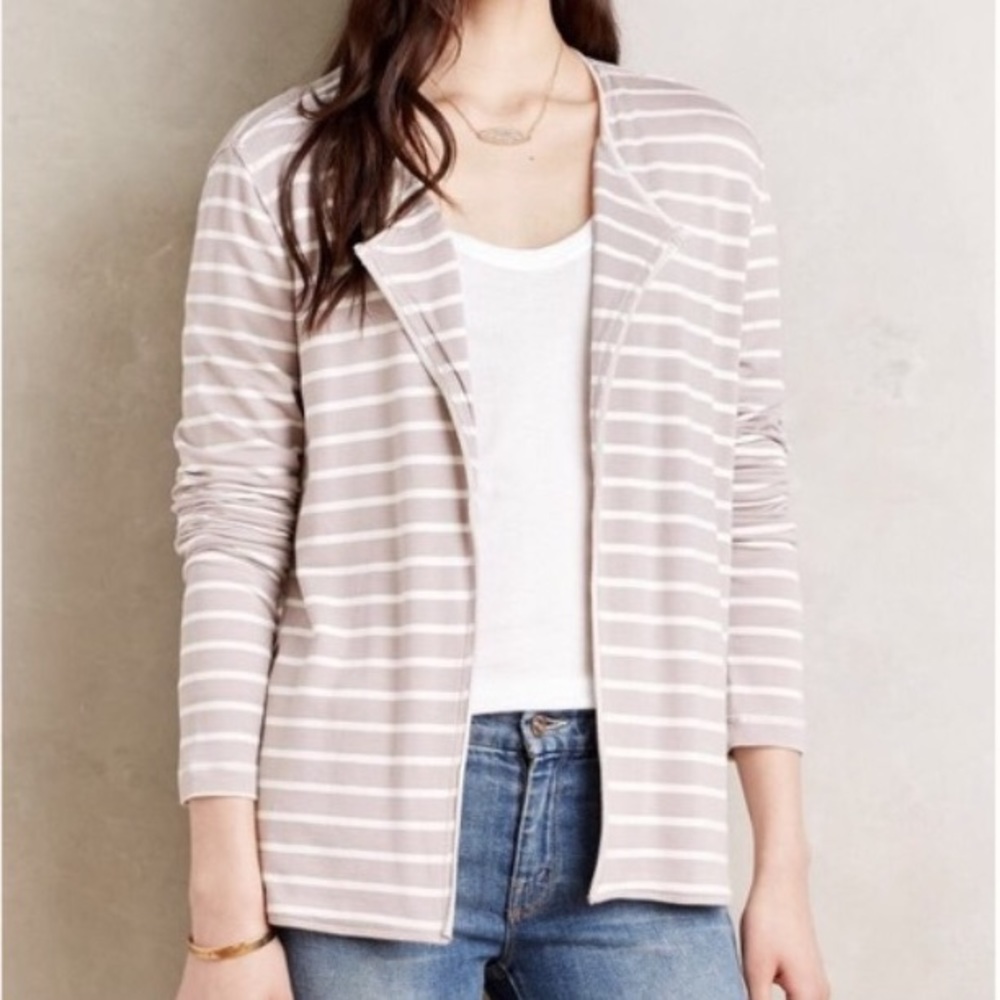 NWT Anthropologie Neutral Stripe Cardigan